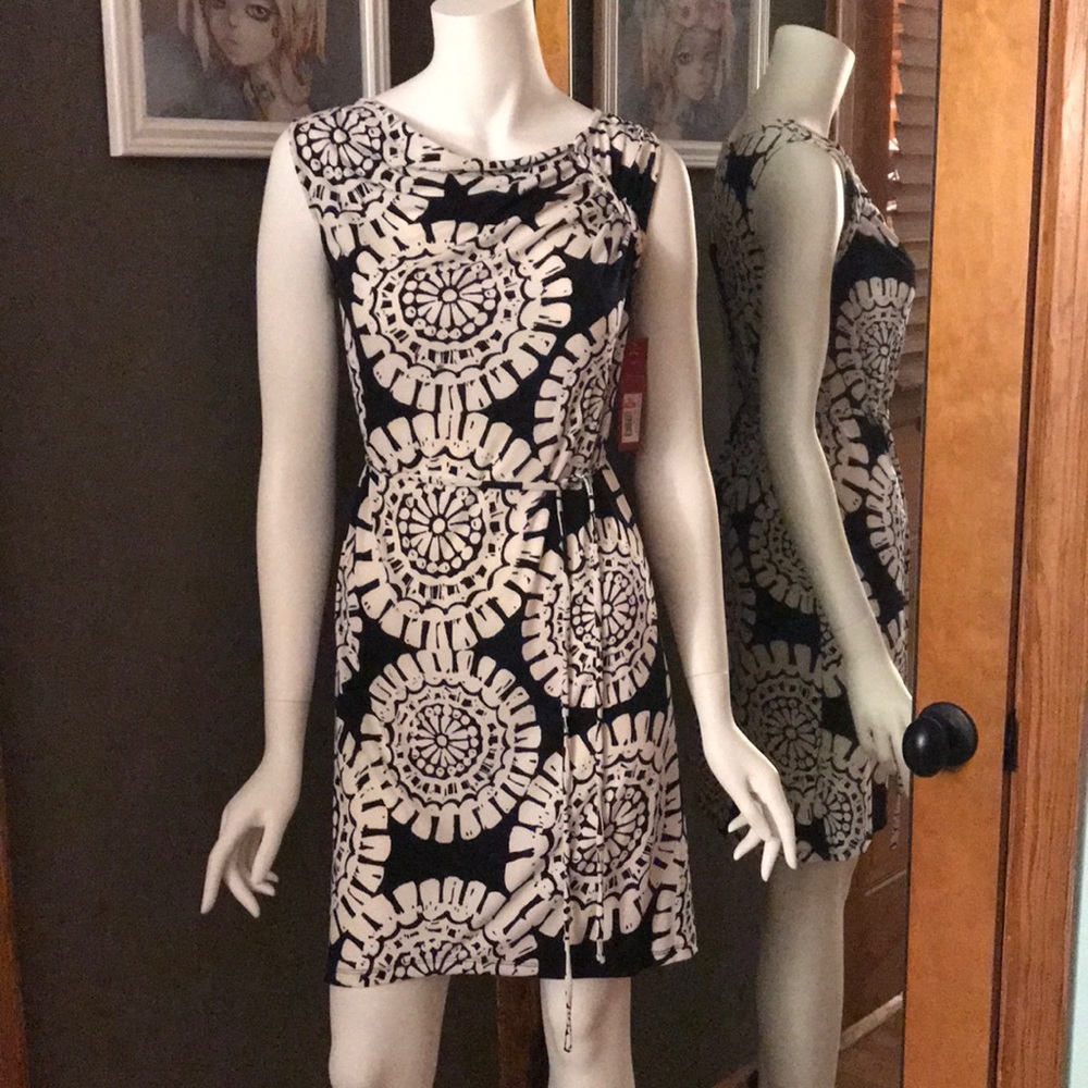NWT Merona Black & White Print Sleeveless Dress XS